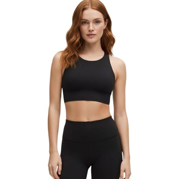 Lululemon LightLift Sports Bra High Neck Full Coverage Black Size 8 - Picture 2 of 6
